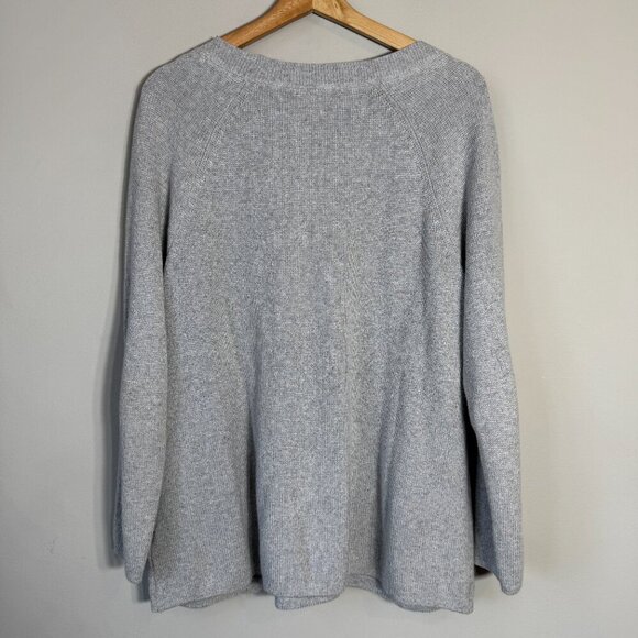 NWOT J. Jill Long Sleeve Crewneck Sweater Pullover Women's Medium Gray Pockets - Picture 9 of 10